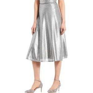 Antonio Melani Sica Silver Sequin A-line Skirt